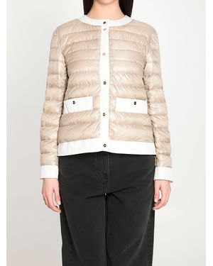 Herno Short Padded Down Jacket - Natural