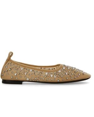Tory Burch Crystal Ballerina - Natural