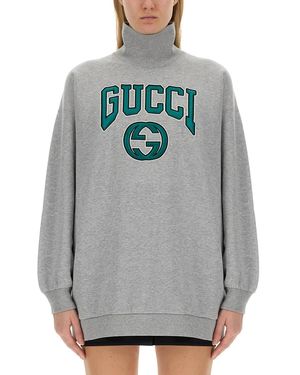 Gucci Sweatshirt With Embroidery - Grey