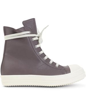 Rick Owens Grape Milk Milk Leather Trainers - Grey