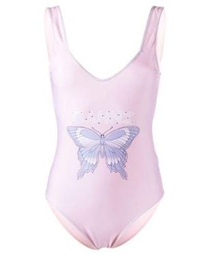 Ganni Light Lilac Polyester Sea Clothing - Pink