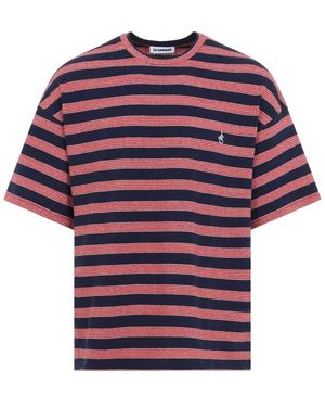 Jil Sander Flag Cotton T- Shirt - Purple