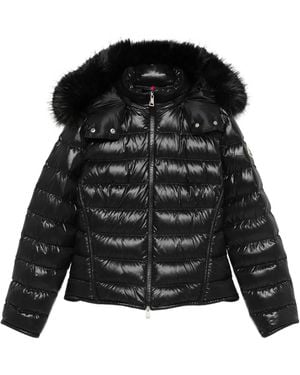 Moncler Giacca Con Cappuccio E Bordo - Black