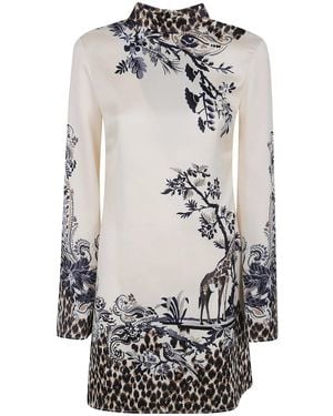 Etro Printed Mini Dress - Gray