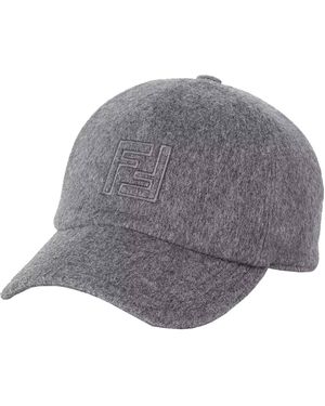 Fendi Wool Cashmere Baseball Cap - Grey