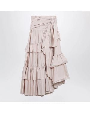 Chloé Long Ruffled Cotton Poplin Skirt - Pink
