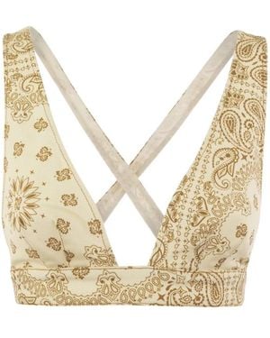 MC2 Saint Barth Denim Top With Wide Neckline - Natural