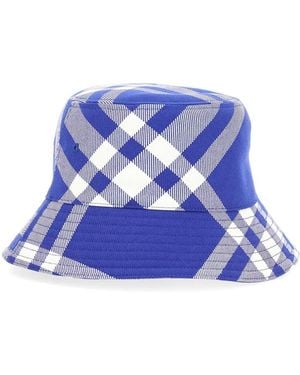 Burberry Bucket Check Hat - Blue