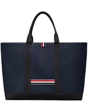Thom Browne Tool Medium Leather Tote - Blue
