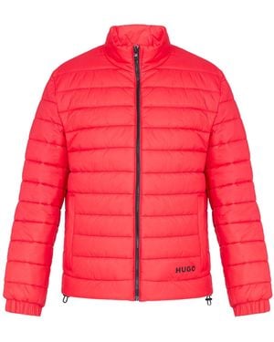 BOSS Hugo Quilted Zip Up Jacket - Red