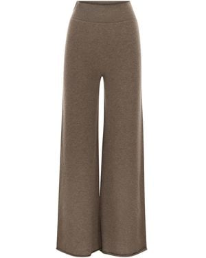 Vanisé Cashmere Wide-Leg Pants - Brown
