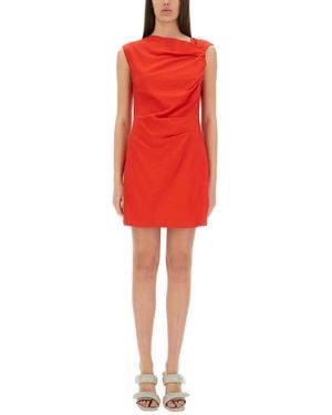 MSGM Dress With Drape - Red