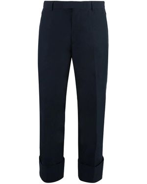 Bottega Veneta Roll-Up Cotton Trousers For Ss23 - Blue