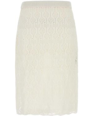 Bottega Veneta Lace Skirt - White