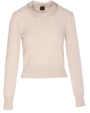 Pinko Clothing Nylon Sweaters - Natural