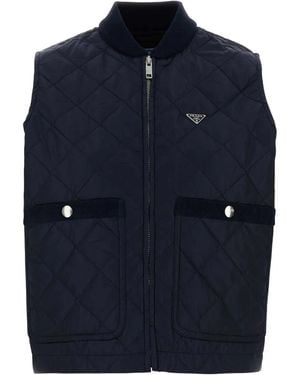 Prada Re-Nylon Sleeveless Jacket - Blue