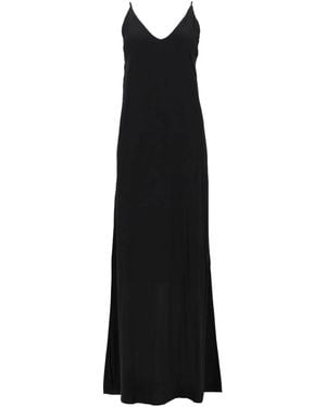 Nude Abito Lungo Con Scollo A V - Black