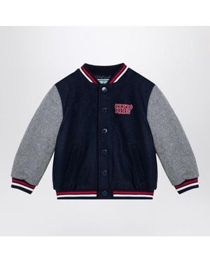 KENZO Wool Blend Bomber Jacket - Blue