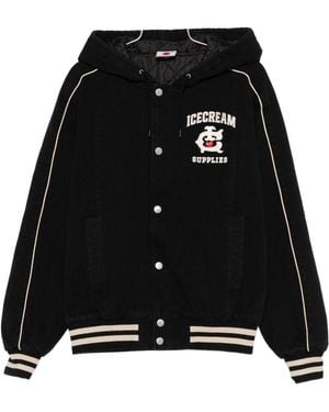 BBCICECREAM Cotton Hooded Bomber Jacket - Black
