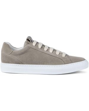 Brunello Cucinelli Suede Sneakers With Precious Loop - White