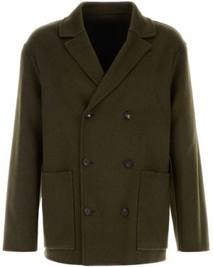 Ferragamo Wool Cashmere Double Y.D. Blazer - Green