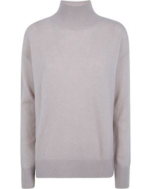Rossopuro Long Sleeved Turtle Neck Over Jumper - Grey