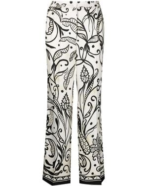F.R.S For Restless Sleepers Printed Silk Trousers - White