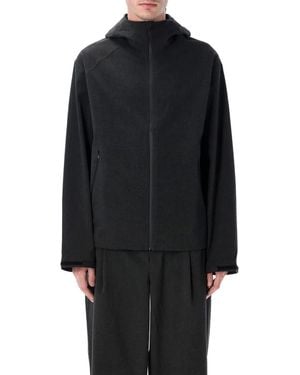 Hiking Patrol Waypoint Texture Hooded Jacket - Black