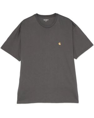 Carhartt Logo Cotton Polo Shirt - Grey