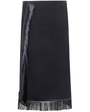 Jil Sander Midi Skirt With "Fringes" - Black