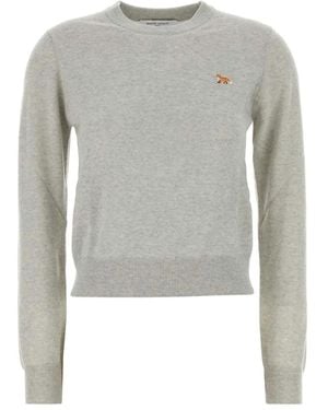 Maison Kitsuné Maison Kitsuné Maglia Baby Fox - Gray