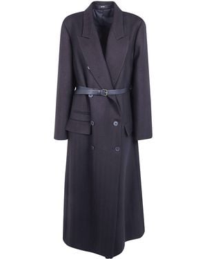 Ibrigu Wool Coat With Wide Sleeves - Blue