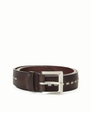Orciani Dark Leather Belt - White