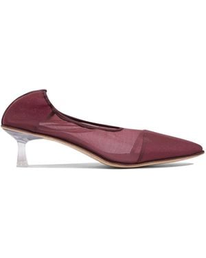 STUDIO AMELIA Bordeaux Leather Heeled Shoes - Purple