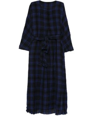 Daniela Gregis Tartan Wool Dress - Blue
