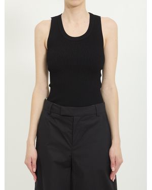 Alaïa Alaia Ribbed Design Bodysuit - Black