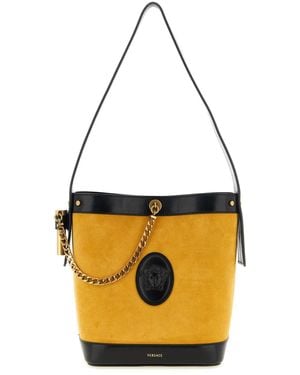 Versace 'Pivot' Small Bucket Bag - Metallic