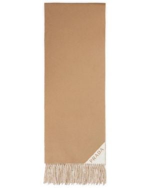 Prada Double Cashmere Scarf - Natural