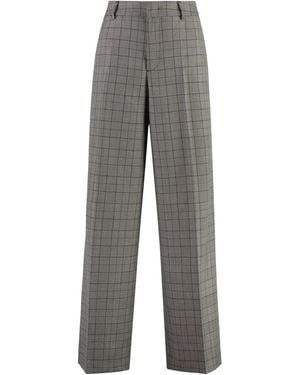PT01 Wool Wide-Leg Pants - Gray