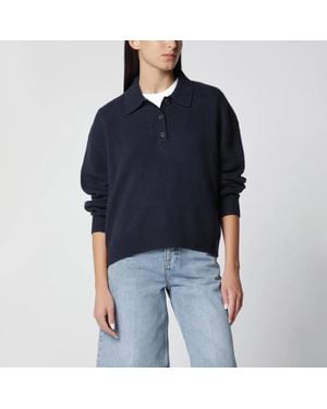 Anine Bing Cashmere Polo Sweater - Black
