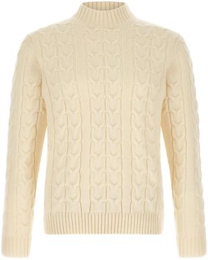 Zanone Braided Turtleneck Sweater - White