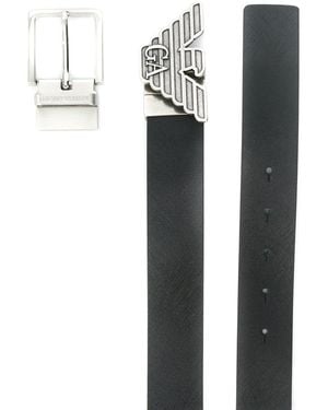 Emporio Armani Leather Belt - White