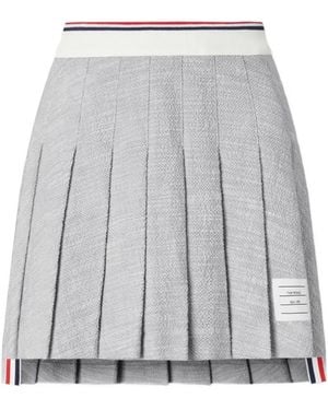 Thom Browne Cotton Mini Skirt - Gray