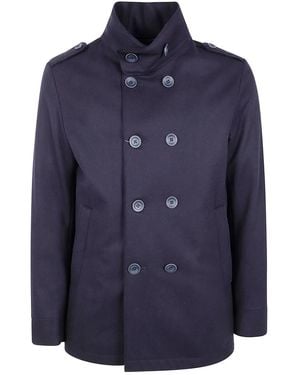 Herno "Military Short Peacoat" Coat - Blue