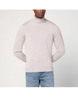 Drumohr Greige Wool Turtleneck - White