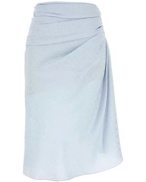 Givenchy Smock Waist Draped Midi Skirt - Blue