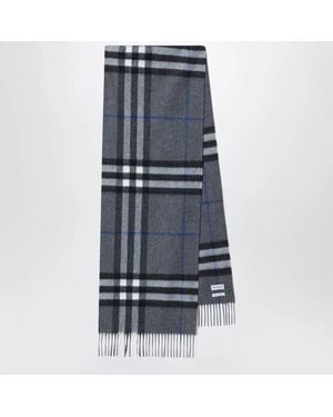 Burberry Check Cashmere Scarf - Blue