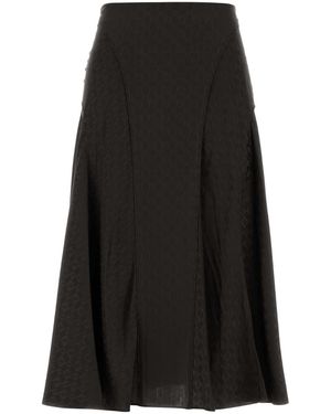 Fendi Embroidered Silk Skirt - Black