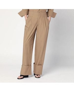 DARKPARK Camel-Coloured Cuffed Trousers - Natural