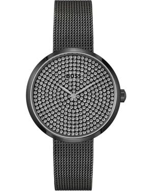 BOSS Praise 36Mm Cubic Zirconia Dial Quartz Watch - Grey